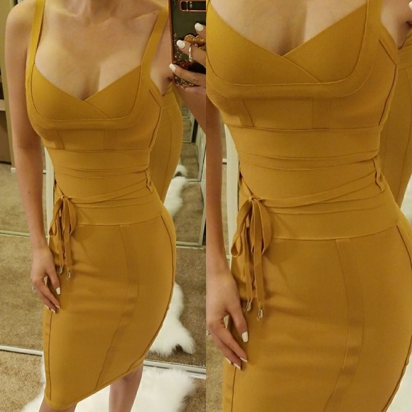 Stretchy Tie Waist Bandage Dress - Picture 7 of 8